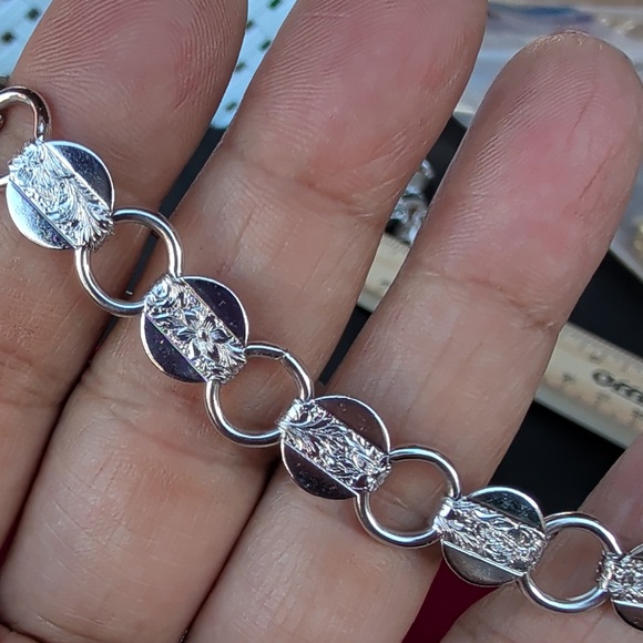 Sarah Coventry Silver Tone Flower Garden Link Bracelet - Picture 7 of 8